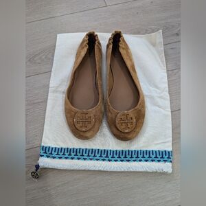  Tory Burch Minnie Travel Ballet flats in brown suede